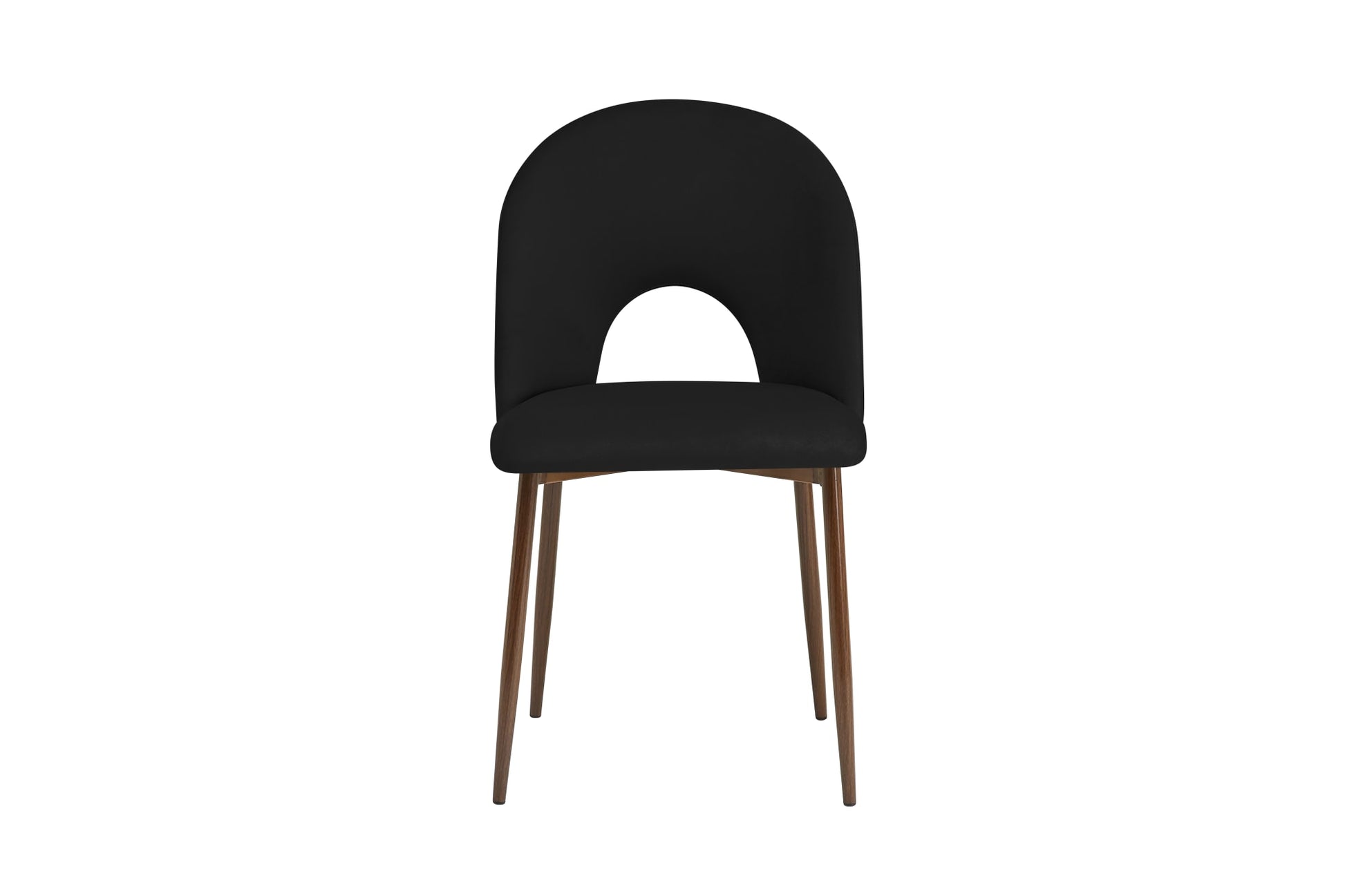 CHAISE TEDDY METAL EFFET NOYER ASSISES VELOURS NOIR
