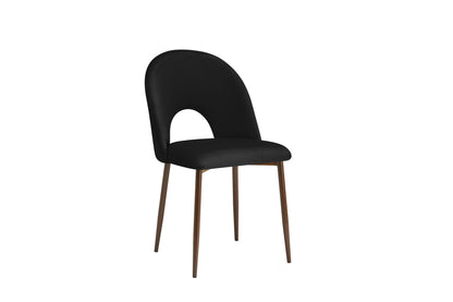 CHAISE TEDDY METAL EFFET NOYER ASSISES VELOURS NOIR