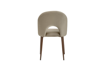 CHAISE TEDDY METAL EFFET NOYER ASSISES VELOURS TAUPE