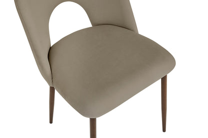 CHAISE TEDDY METAL EFFET NOYER ASSISES VELOURS TAUPE
