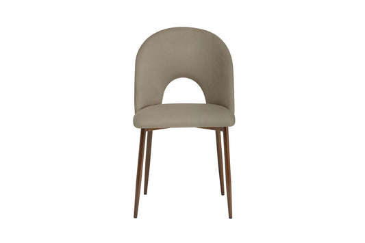 CHAISE TEDDY METAL EFFET NOYER ASSISES VELOURS TAUPE