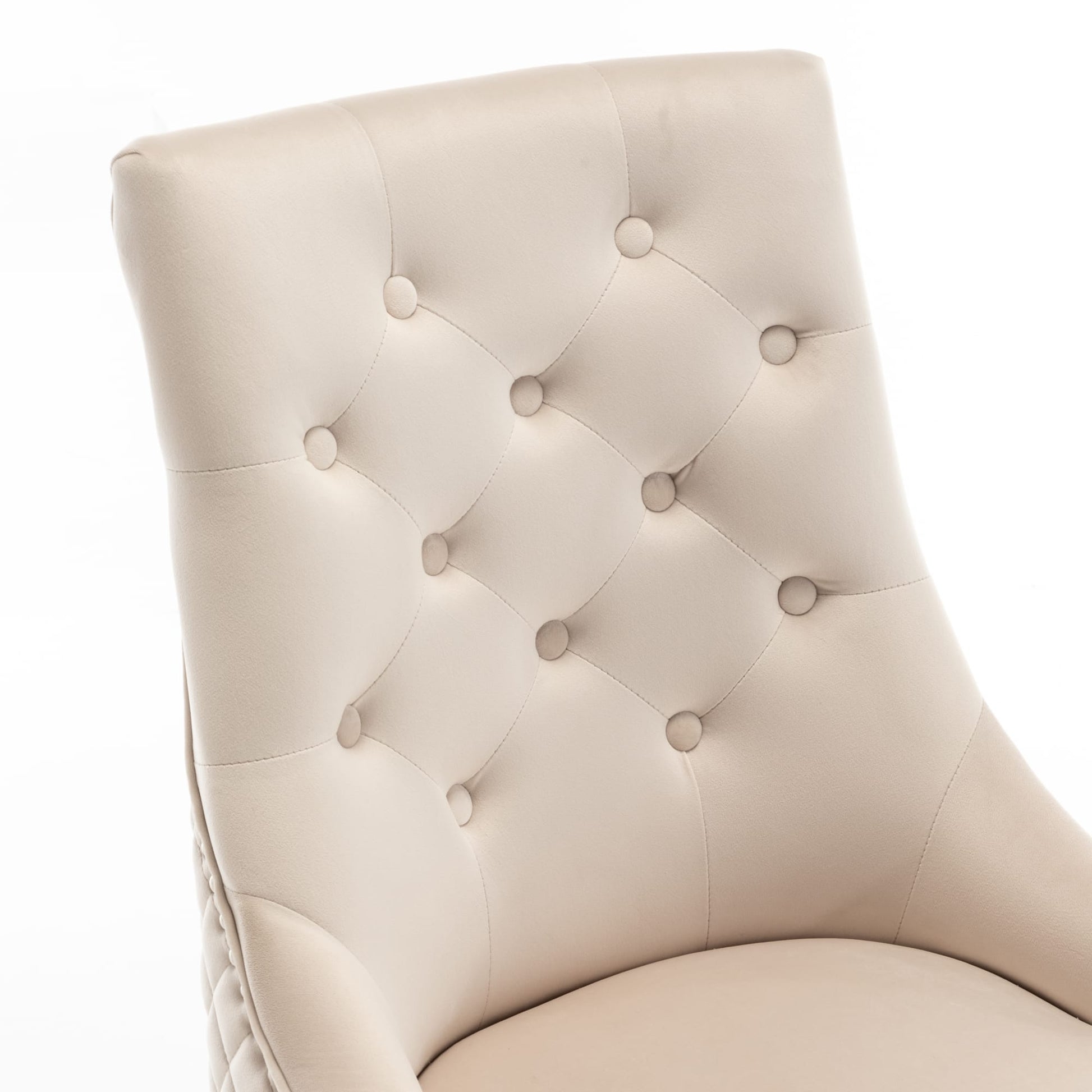 Lot de 2 chaises LION matelassée et cloutée chrome velours