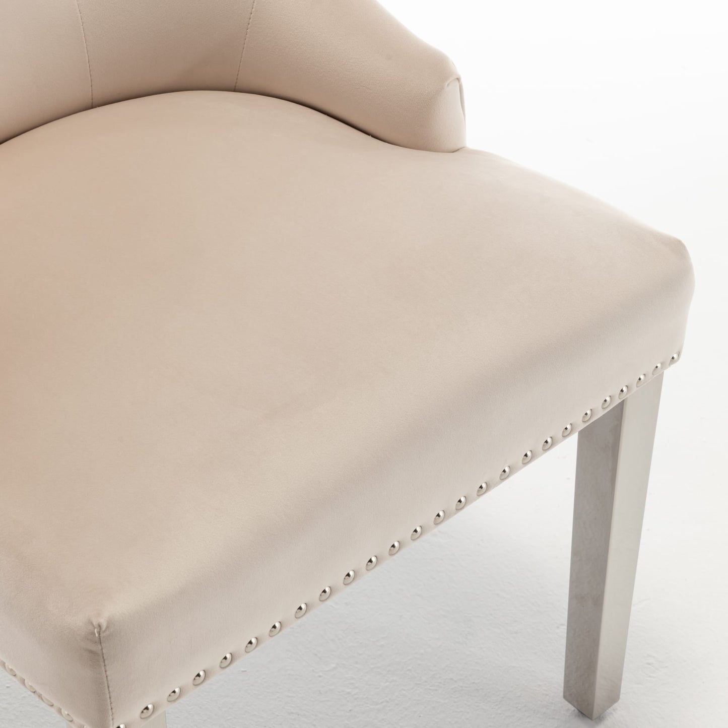 Lot de 2 chaises LION matelassée et cloutée chrome velours