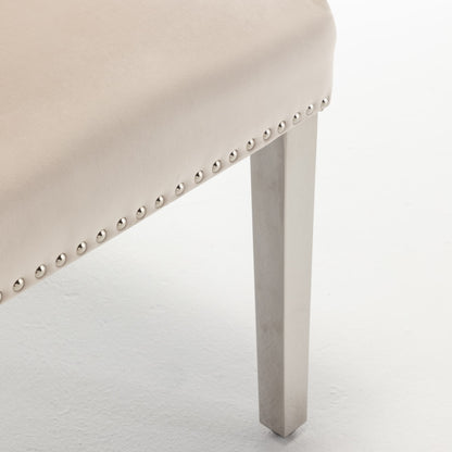 Lot de 2 chaises LION matelassée et cloutée chrome velours