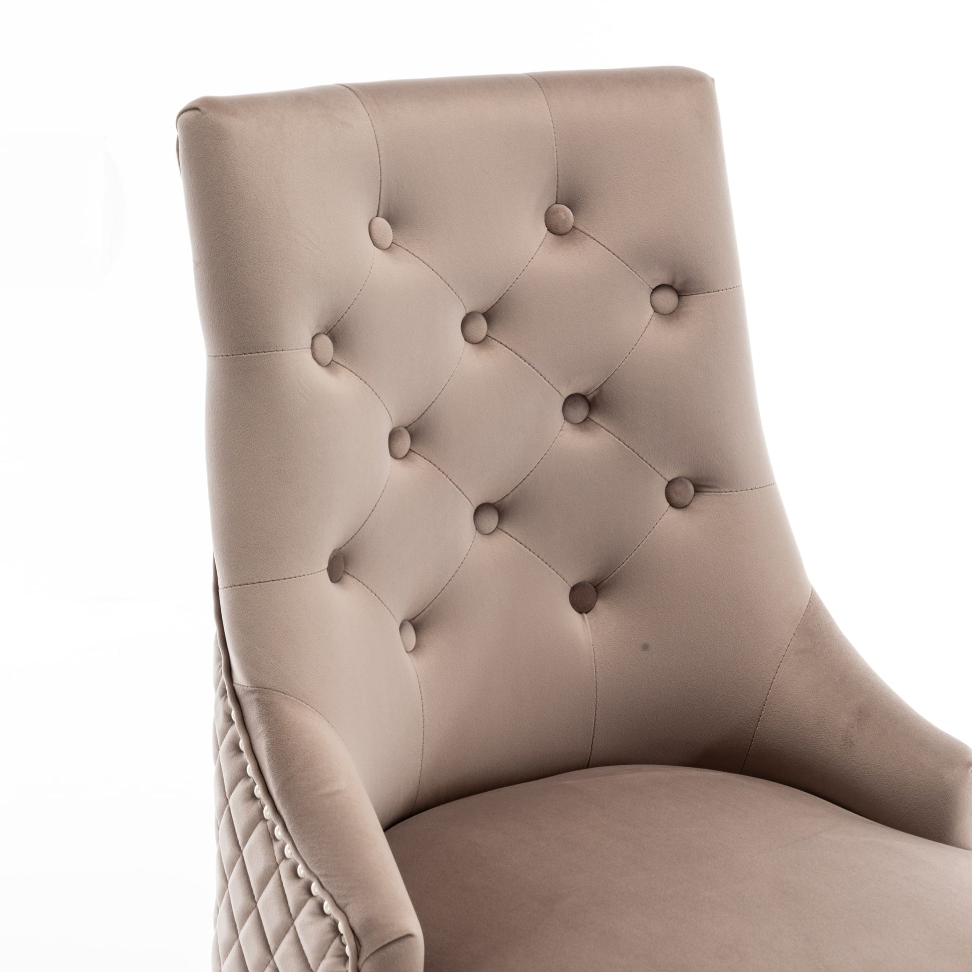 Lot de 2 chaises LION matelassée et cloutée chrome velours