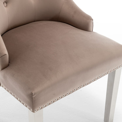 Lot de 2 chaises LION matelassée et cloutée chrome velours