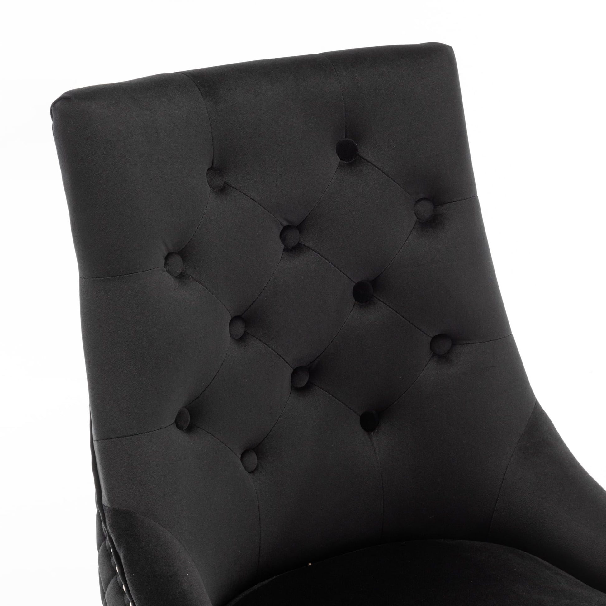 Lot de 2 chaises LION matelassée et cloutée chrome velours