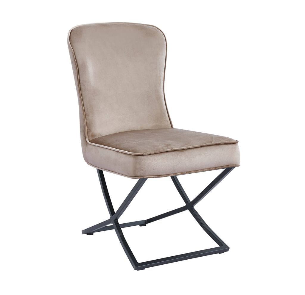 Lot de 4 chaises GABRIELLE Métal noir Velours Capitonné