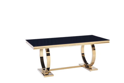 TABLE REPAS OMEGA GOLD NOIR 180X90CM