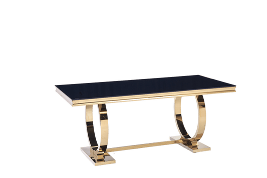 TABLE REPAS OMEGA GOLD NOIR 180X90CM