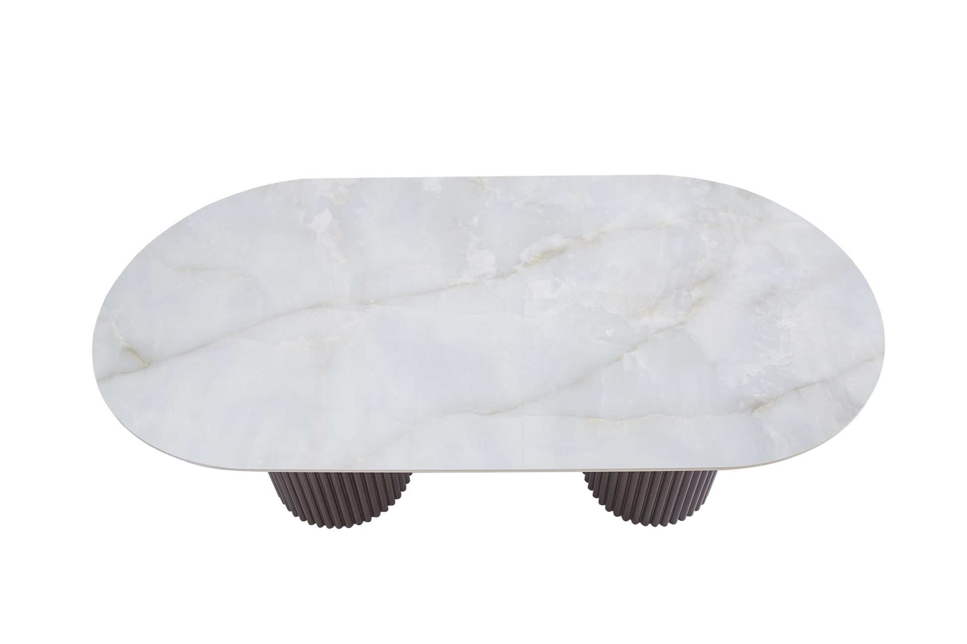 TABLE A MANGER KEYSHA PIED NOYER PLATEAU CERAMIQUE MOKA 180CM