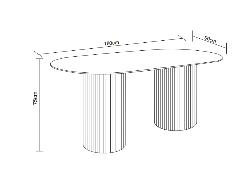 TABLE A MANGER KEYSHA METAL NOIR CERAMIQUE MOKA 180x90cm