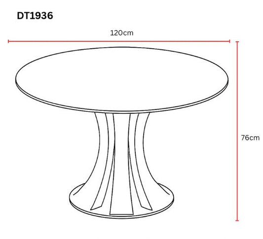 TABLE A MANGER RONDE JUDITH GOLD TRANSPARENT 120cm