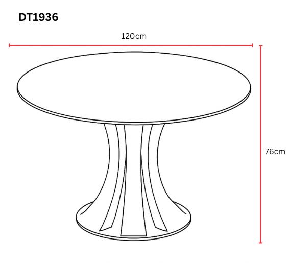 TABLE A MANGER RONDE JUDITH CHROME TRANSPARENT 120CM