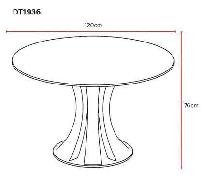 TABLE A MANGER RONDE JUDITH CHROME TRANSPARENT 120CM