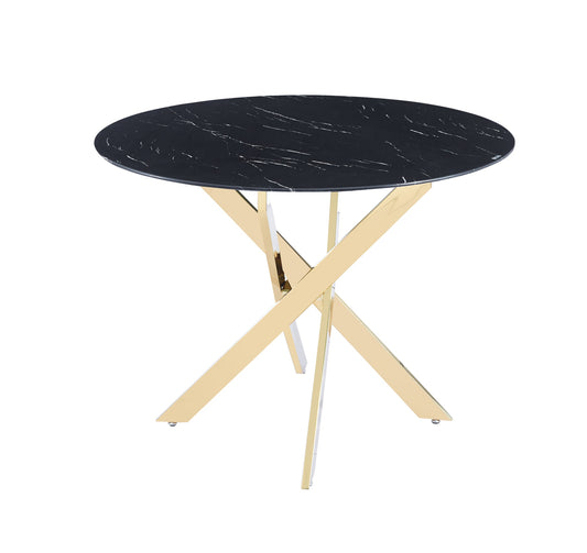 Table à manger ronde JESSICA Gold 100 cm 4 couverts