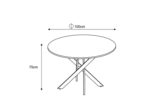 TABLE REPAS JESSICA METAL NOIR MARBRE BLANC 100x75 cm