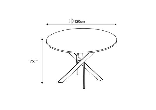 TABLE REPAS JESSICA METAL NOIR MARBRE BLANC 120x75 cm