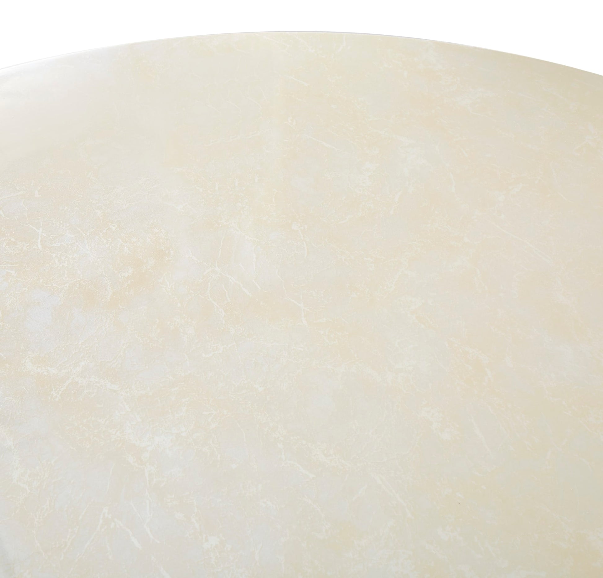 TABLE REPAS ANAÏS PIEDS TRAVERTIN PLATEAU CERAMIQUE BEIGE BRILLANT 120CM