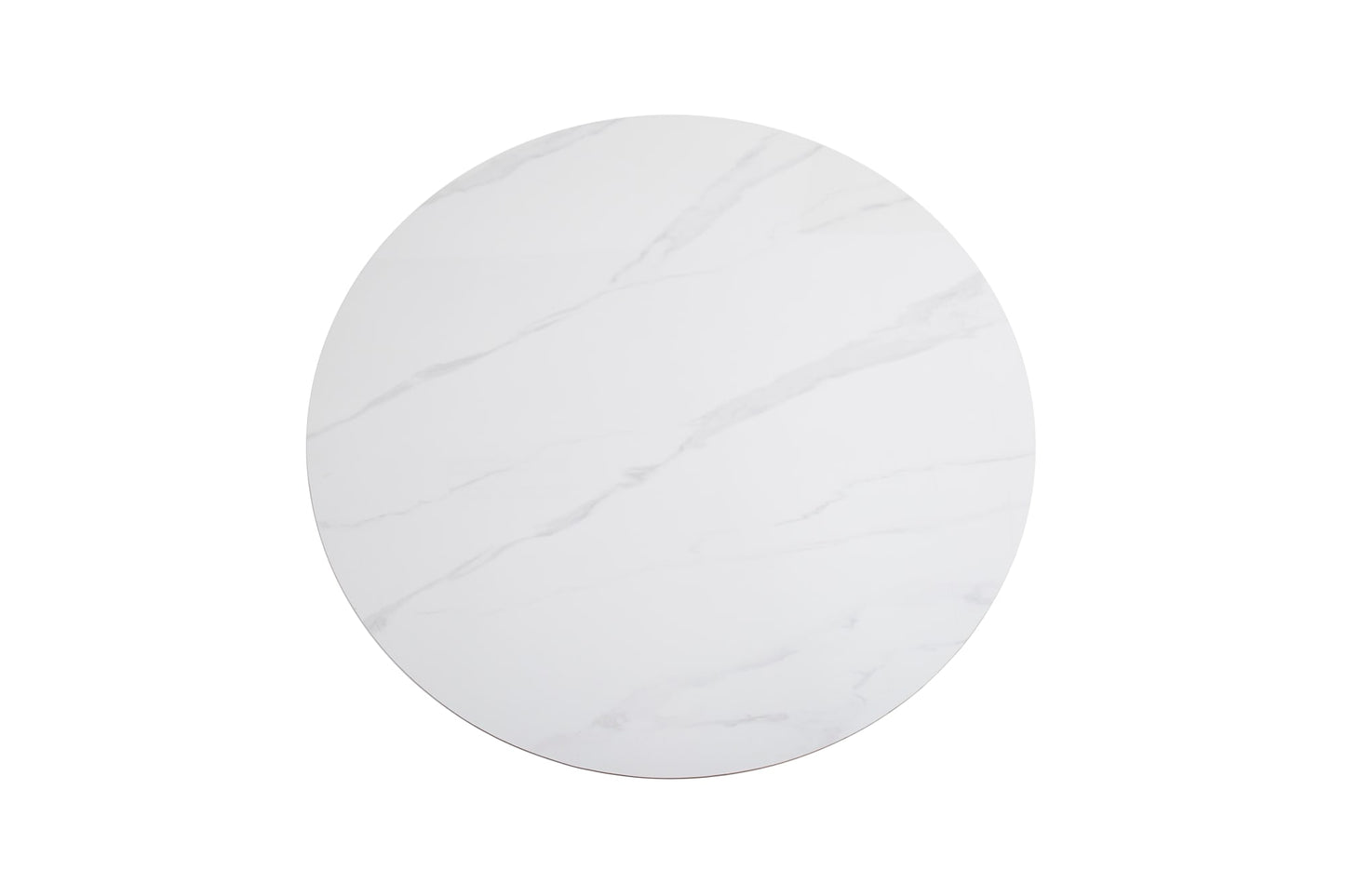 TABLE REPAS ANAÏS PIEDS TRAVERTIN PLATEAU CERAMIQUE MARBRE BLANC 120CM