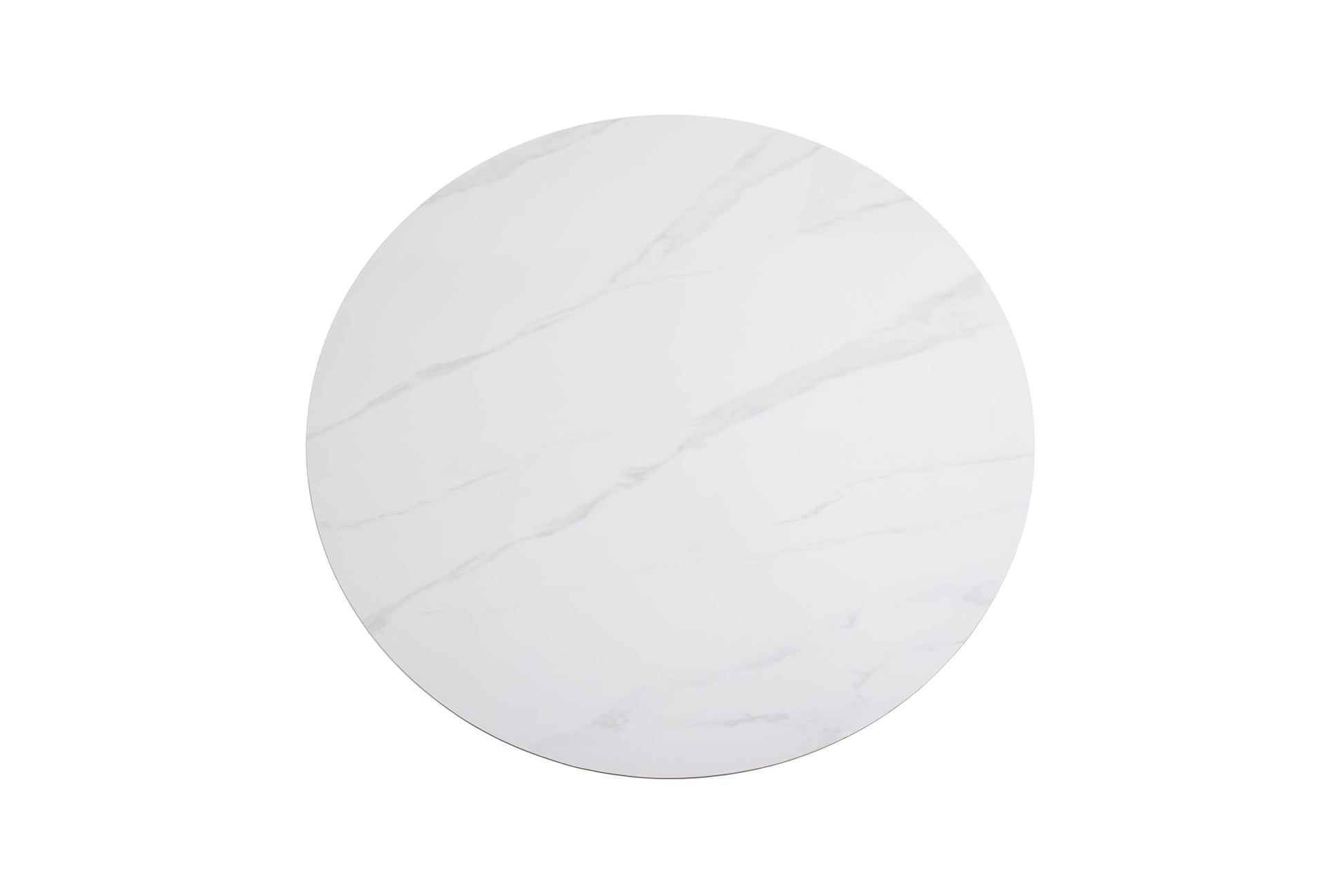 TABLE REPAS ANAÏS PIEDS TRAVERTIN PLATEAU CERAMIQUE MARBRE BLANC 120CM