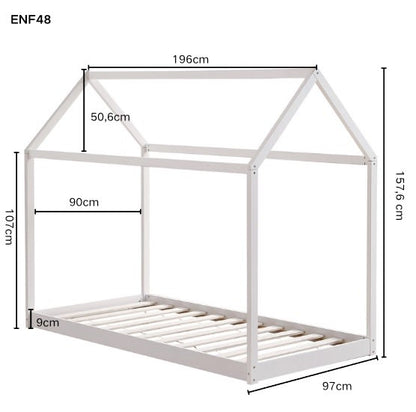 Lit cabane ROBINSON en bois 90x190 cm avec sommier intégré