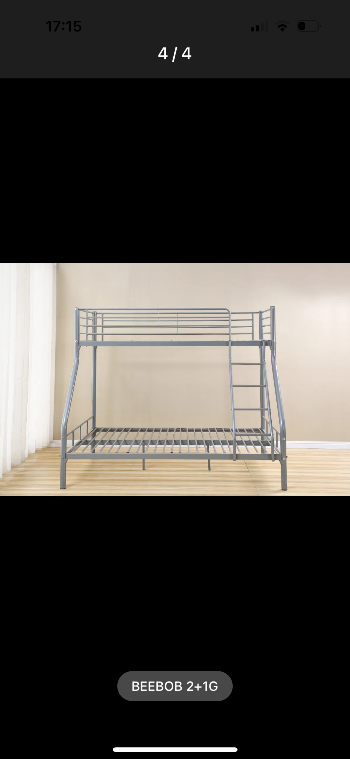 LIT SUPERPOSÉ BAB GRIS 90X190cm + 140X190cm