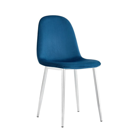 Lot de chaises  SCANDINAVE en velours pieds chrome