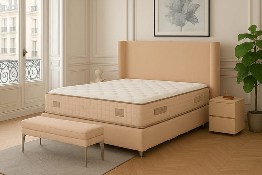 LIT COFFRE COCO BOX VELOURS BEIGE 160X200CM