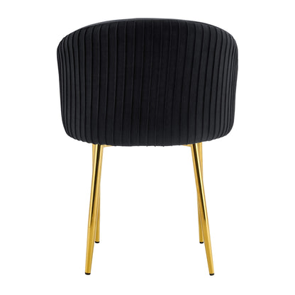 CHAISE AVEC ACCOUDOIR CARLITA NOIR PIED GOLD