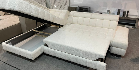 CANAPE BUBBLE ANGLE GAUCHE DOUDOU BOUCLE 275x203cm