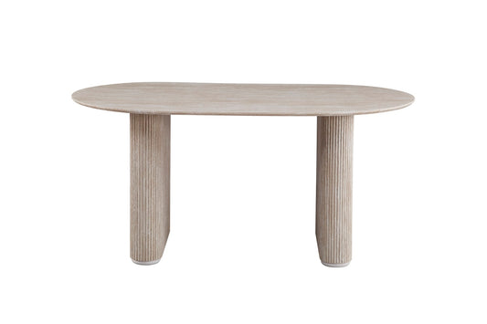 TABLE A MANGER ROXANNE PLATEAU BEIGE PIED BEIGE 160X90X75CM