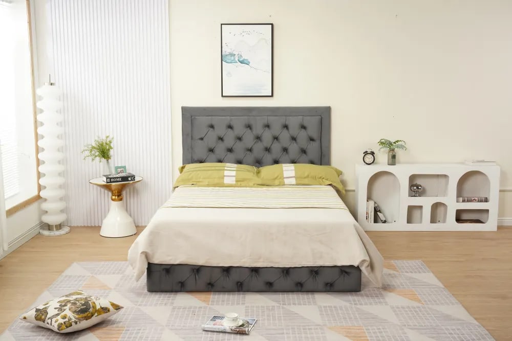 Cadre de lit ROMA velours 140x190cm