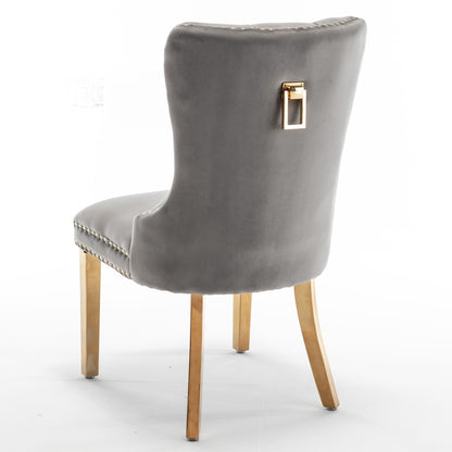 CHAISE POIGNEE RECTANGLE GOLD GRIS