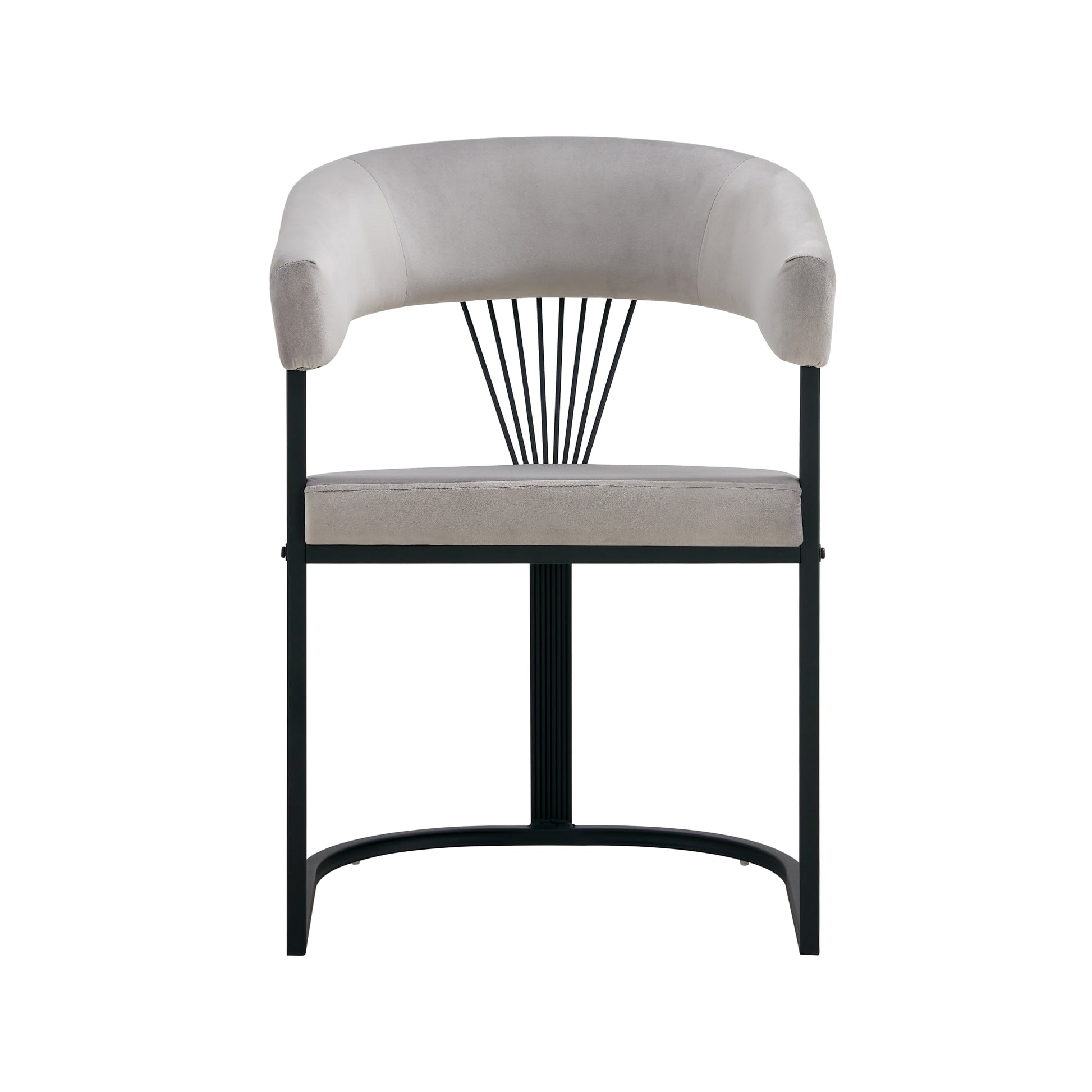 CHAISE AVEC ACCOUDOIR BRITTANY METAL NOIR VELOURS GRIS