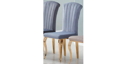 CHAISE LOUIS PIED GOLD VELOURS SILVER