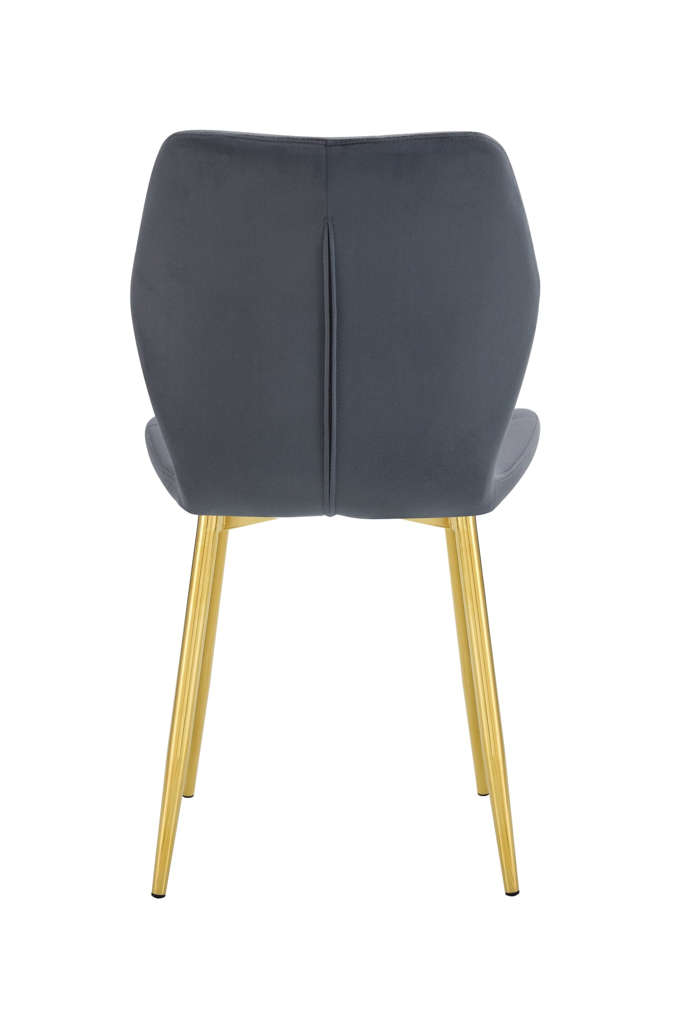 CHAISE COQUILLAGE VELOURS ANTHRACITE PIED GOLD
