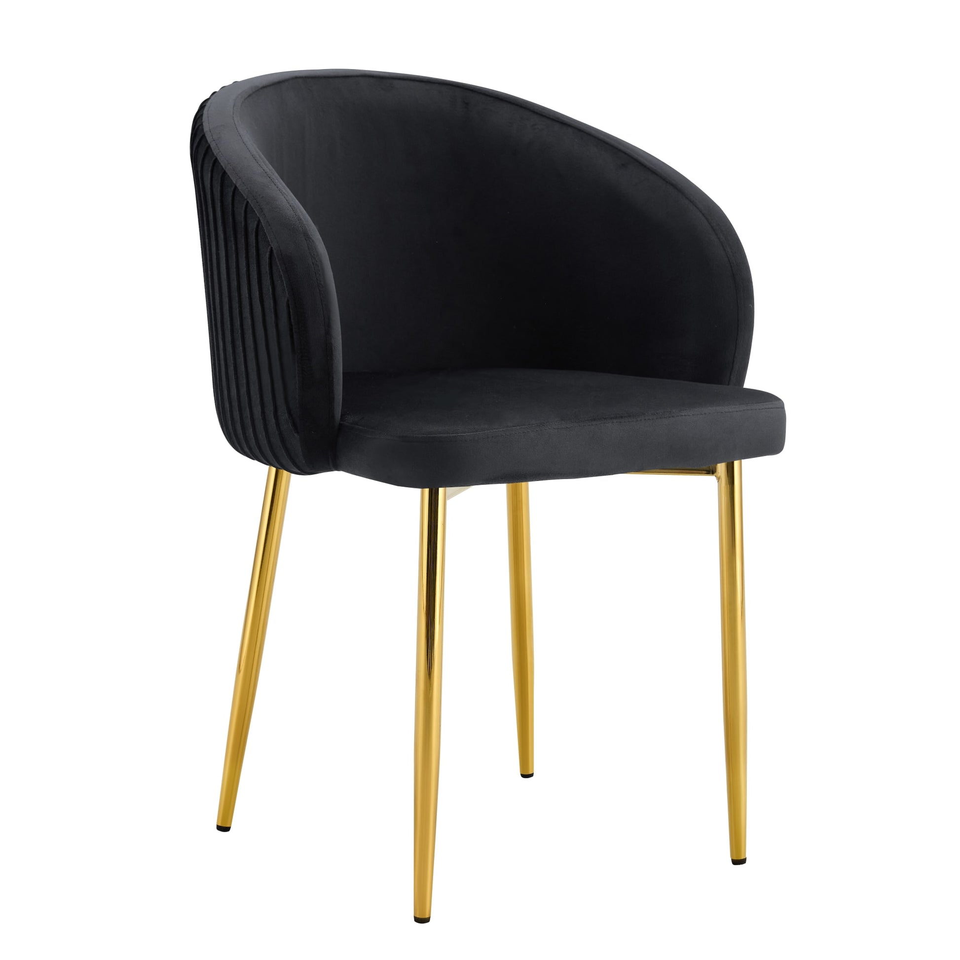 CHAISE AVEC ACCOUDOIR CARLITA NOIR PIED GOLD