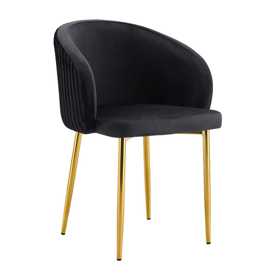 CHAISE AVEC ACCOUDOIR CARLITA NOIR PIED GOLD