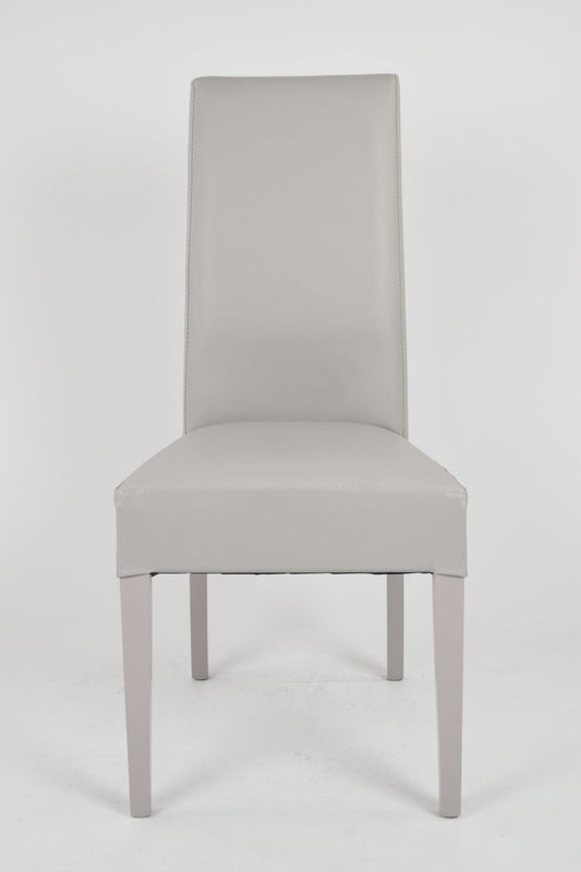 CHAISE KIRA GRIS PIEDS LAQUES GRIS