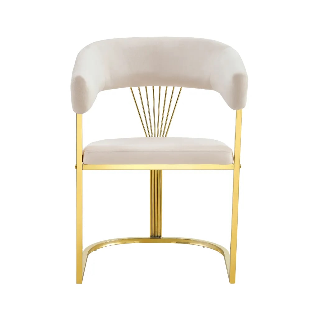 CHAISE AVEC ACCOUDOIR BRITTANY GOLD VELOURS BEIGE