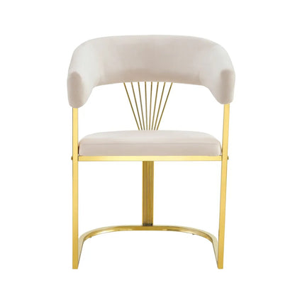 CHAISE AVEC ACCOUDOIR BRITTANY GOLD VELOURS BEIGE