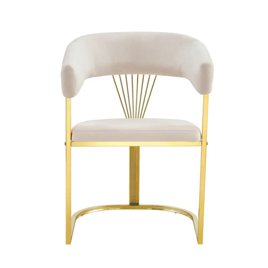 CHAISE AVEC ACCOUDOIR BRITTANY GOLD VELOURS BEIGE
