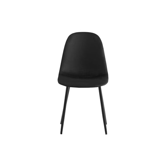 CHAISE SCANDINAVE PIED NOIR VELOURS NOIR