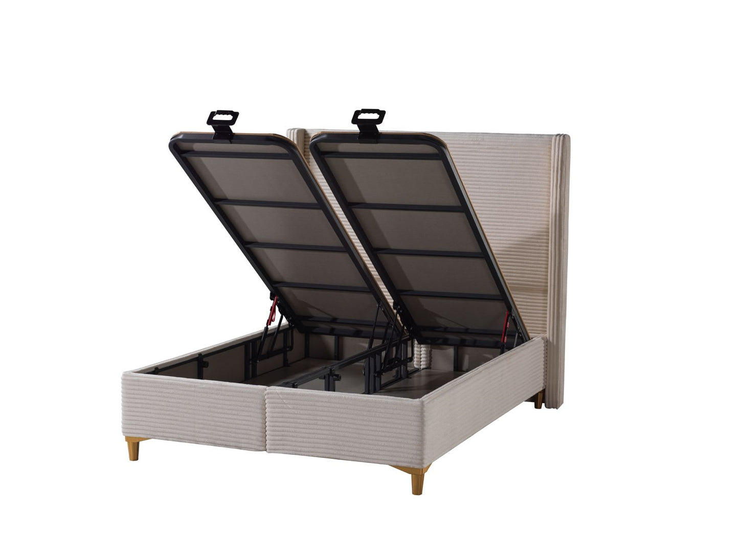 LIT COFFRE VENUS COTELE BEIGE 160X200CM
