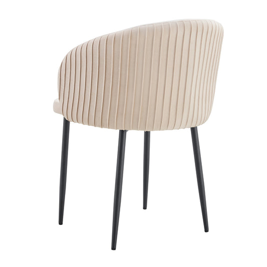 CHAISE AVEC ACCOUDOIR CARLITA BEIGE PIED METAL NOIR