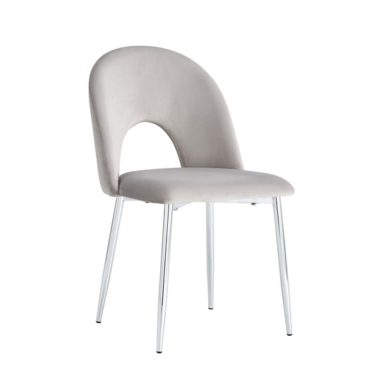 CHAISE TEDDY GRIS PIED CHROME