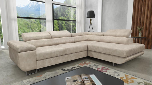 CANAPE TOULOUSE ANGLE DROIT BEIGE CHAMPAGNE 275x205cm