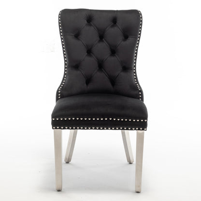 CHAISE POIGNEE RECTANGLE CHROME NOIR