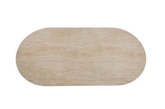 TABLE A MANGER COCO PIED EFFET TRAVERTIN PLATEAU CERAMIQUE TRAVERTIN 180X90X75cm
